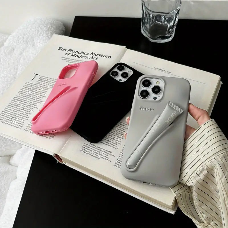 Silicone iPhone Case With Lipstick Holder